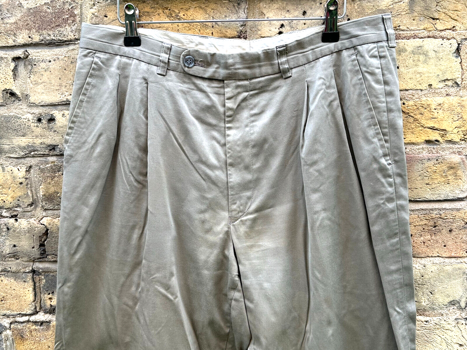 Pantalone uomo YVES SAINT LAURENT W32 L30 vestibilità dritta vintage zip mosca anni 90