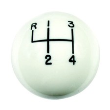 Hurst 1630003 4 Speed Engraved Pattern White Shifter Knob Ball 38 X 16 Thread
