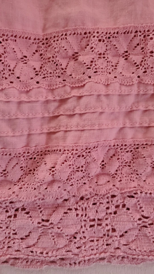 Juicy Couture Rosa Lino Plisado Recto Falda Lápiz Talla 2 Crochet Encaje Foto 4 de 4