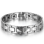 Power Therapy Magnetic Bracelet Chain Men's Silver Tungsten Carbide Link High