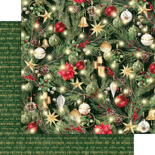 GRAPHIC 45 "MERRY & BRIGHT" 8X8 PAPER PACK CHRISTMAS HOLIDAYS SCRAPJACK'S PLACE - Image 3 of 4