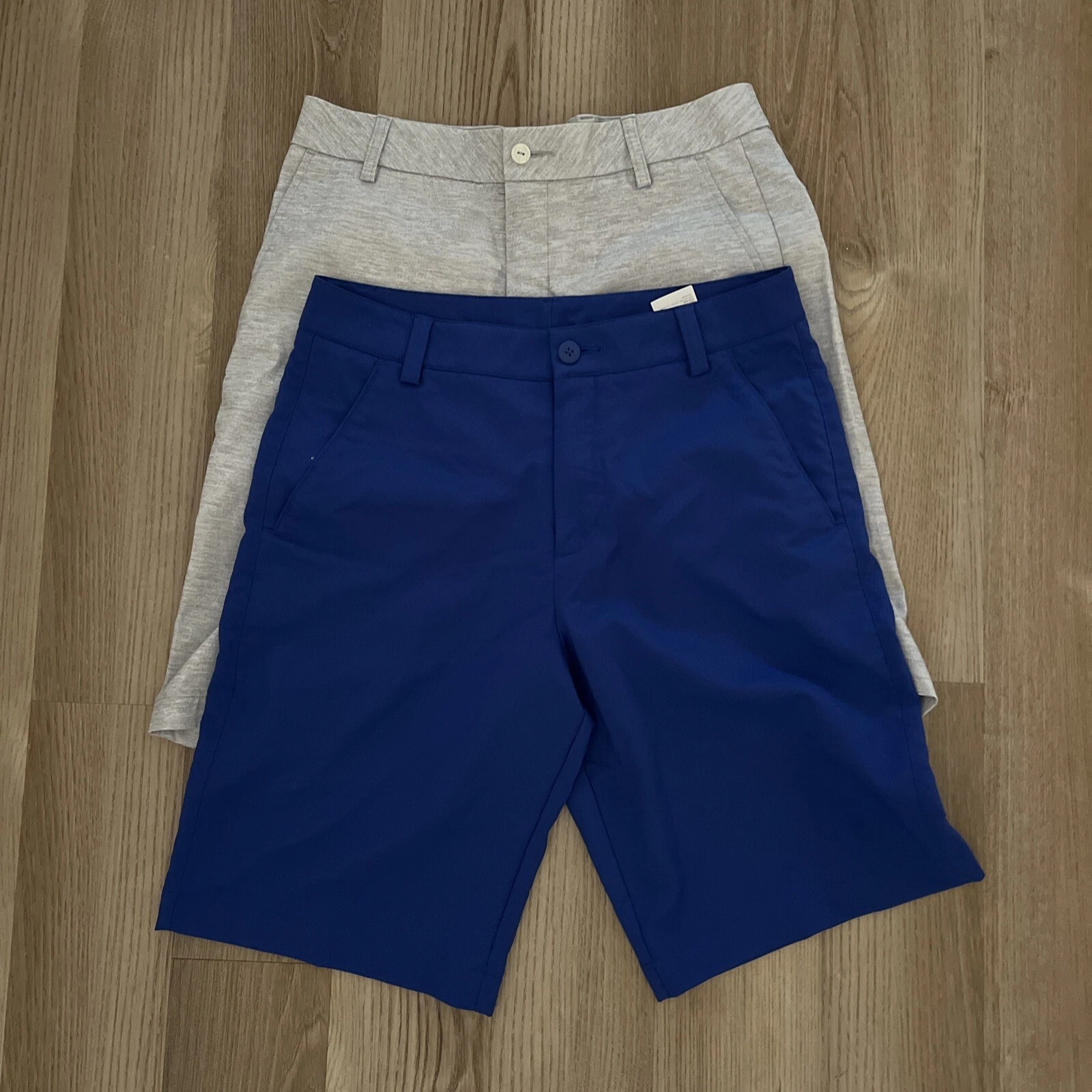 2 Puma Pantaloncini da Golf Uomo Blu Argento Grigio 30” Vita 10” Cucitura Interna