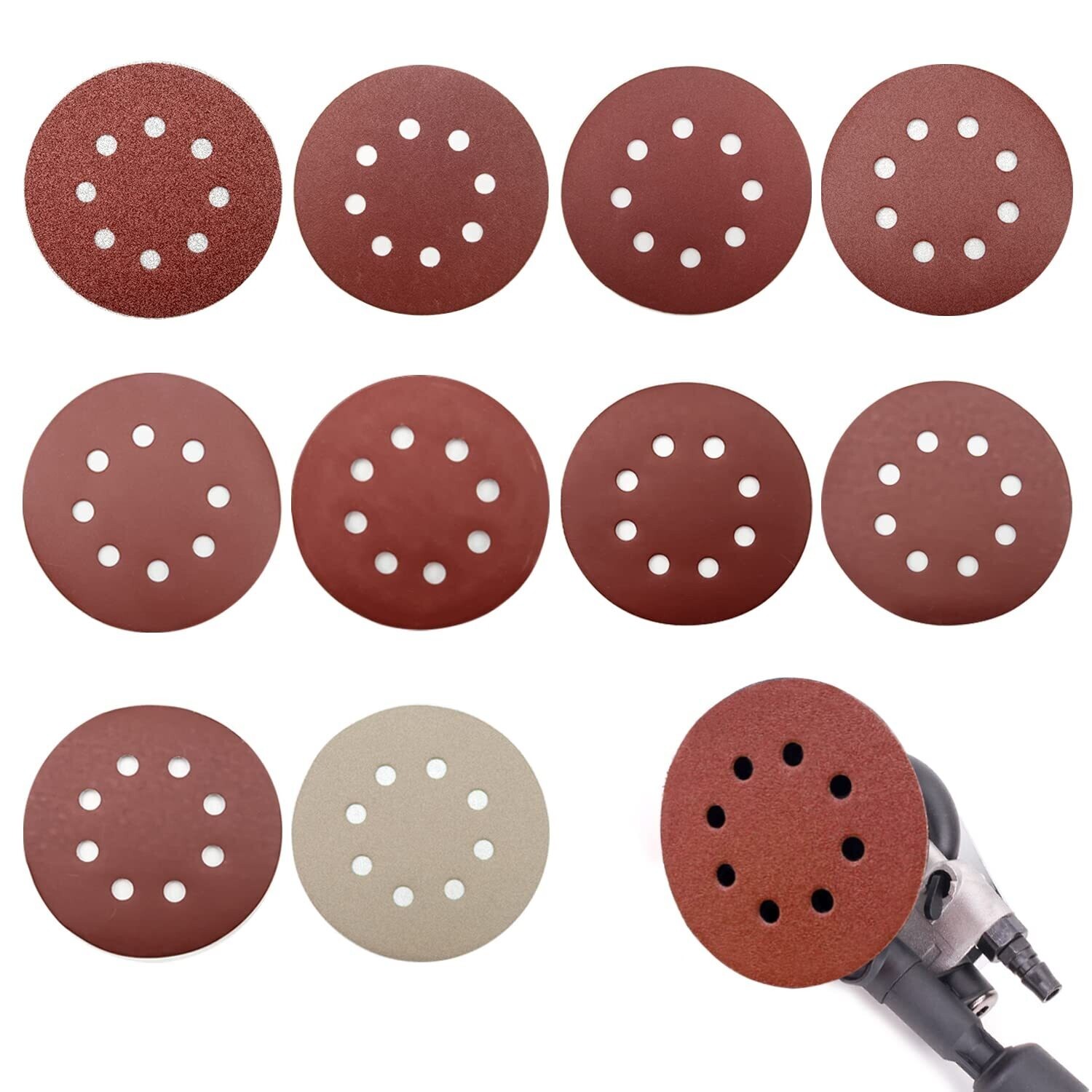 Dischi Abrasivi S&amp;R - 60 Pezzi, Grana 40-240, Per Levigatrice Orbitale 125mm