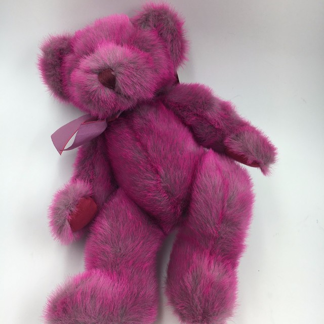 Valentine Plush Bear Russ Stuffed Teddy 14" Luv'ums Magenta Purple Pink