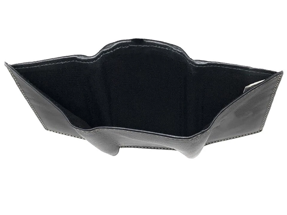 Cartera de cuero Clemson University Tigers triple pliegue negra triple pliegue Foto 4 de 4