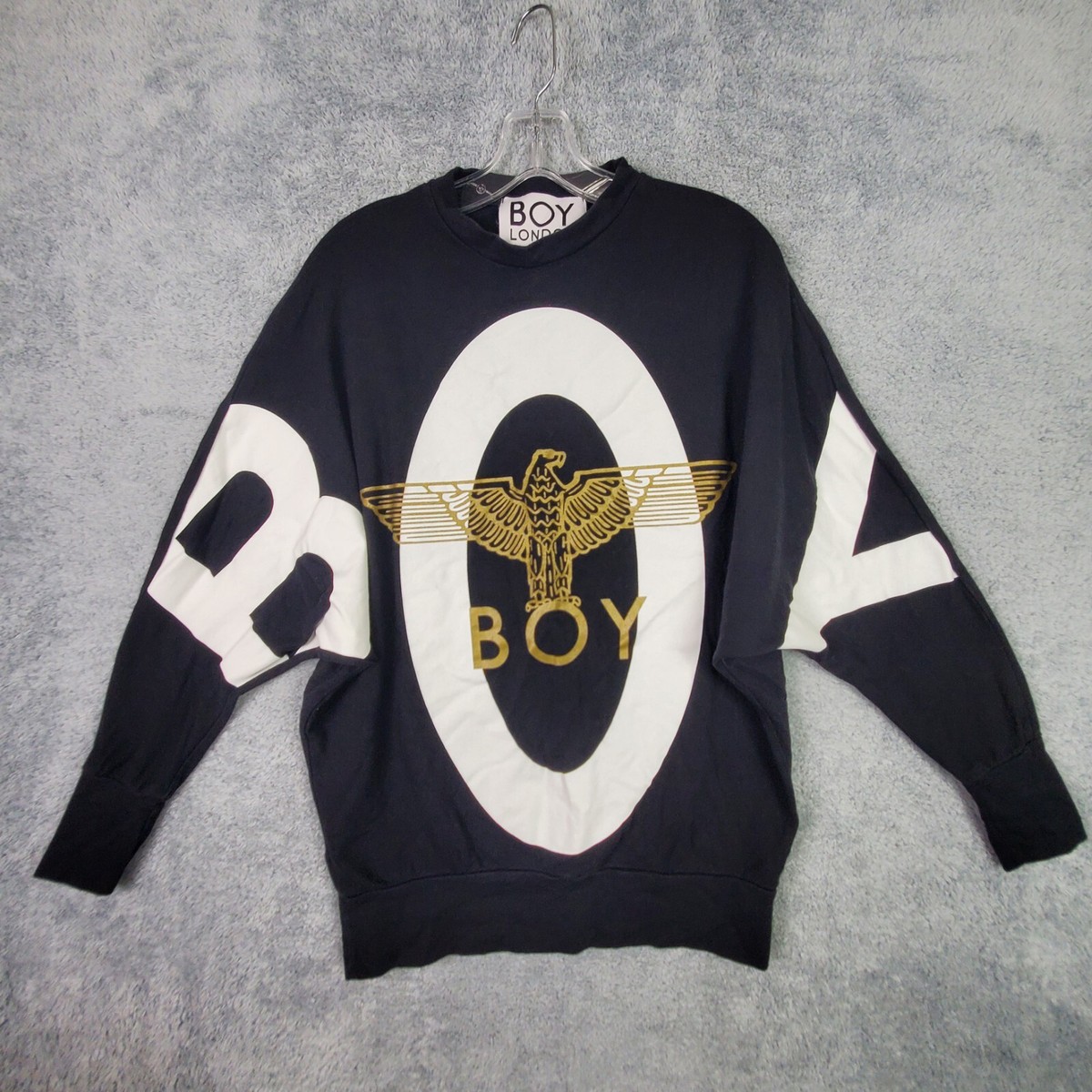 Boy London Designer Sweatshirt S Black Eagle Print Crew Neck