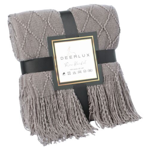 Decorative Throw Blanket - 50x60 in Soft Knit with Delightful Fringe Edges - Picture 12 of 19