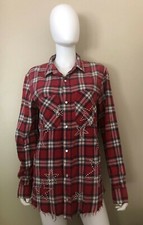 AMIRI Stars Embellished Checked Flannel Butto...