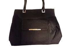 Large Big Black Nylon Tote Bags 18"x13"x3"