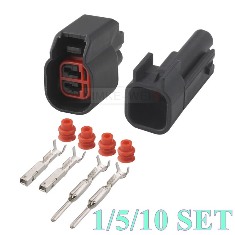 2 Pin EV6 To EV1 Auto Fuel Injector Nozzle Connector Methanol Male ...