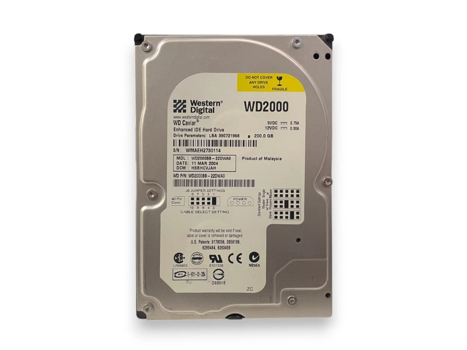 WD2000BB-22DWA0 Western Digital Caviar 200GB 7200RPM IDE 3.5" HDD TESTED - Image 2 of 4
