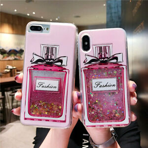 New Dynamic Perfume Bottle Liquid Glitter Phone Case Cover For Iphone Samsung Ebay