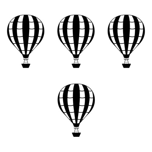 4 Pieces Outdoor Decor Hanging Wall Hot Air Balloon Sculpture