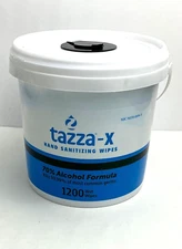 TAZZA-X HAND SANITIZING WIPES 70 PERCENT ALCOHOL FORMULA 1200 WET WIPES