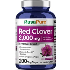NusaPure Red Clover Capsules 2000mg per Veggie Caps | 200 Count