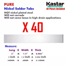 Kastar Nickel Solder Tab (40 Pieces), commercial grade suited for  battery packs