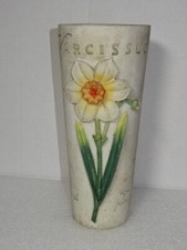 Tapered Vase Decorated With A 3D Narcissus Flower And Saying. Made From Resin