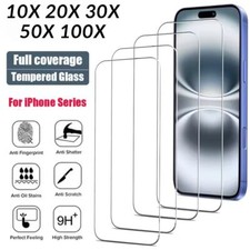 Tempered Glass Screen Protector For iPhone 16 15 14 13 12 11 Pro Max X XS XR Lot