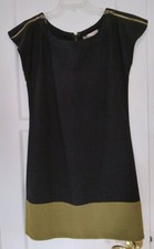Love 21 Pencil Dress Black Olive Sleeveless Knee Length Women's Size XS