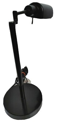 Intertek Swivel Black Metal Desk Dorm Lamp Model LH-2158V Round