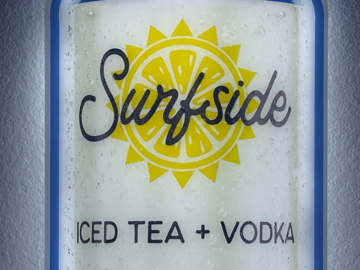 SURFSIDE ICED TEA + VODKA LED BAR SIGN MAN CAVE GARAGE DECOR