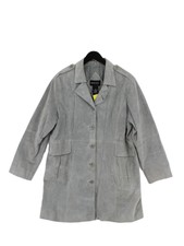 Beth Terrell Women's Coat Xl Grey Leather With Polyester Pea Coat