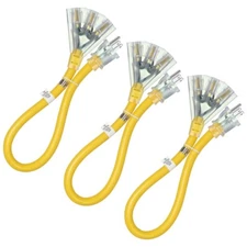 DEWENWILS 2 FT 12/3 Gauge Indoor/Outdoor Tri-Tap Extension Cord Splitter 3 Packs
