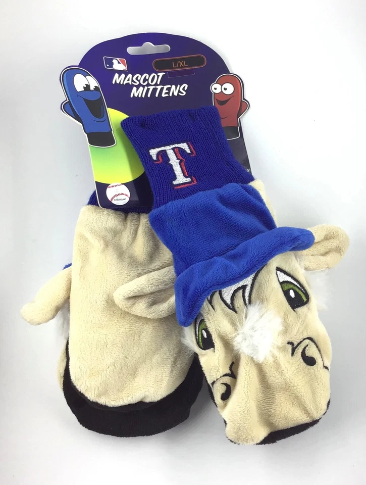 Texas Rangers MLB / Plush Character Mascot Puppet Mittens FOCO / Youth Size L/XL - Image 2 of 4