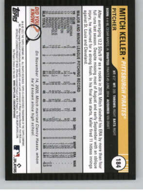 2021 Topps Big League #184 Mitch Keller NM-MT Pirates ID:42671 | eBay