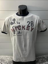 Disneyland Mickey Mouse 28 Striped Baseball Ringer T Shirt Youth L Distressed