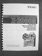ONE NEW COPY TEAC X-2000R REEL TO REEL TAPE DECK RECORDER OWNER’S MANUAL