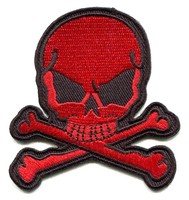 Skull & Crossbones Red & Black Embroidered Iron-on Patch 3 Free Shipping Punk Skull & Crossbones Red & Black Embroidered Iron-on Patch 3 Free Shipping Punk