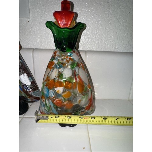 3 VTG MURANO Mcm ITALY HAND BLOWN ART GLASS CLOWNS 8" TOP HAT Figurines Rare HTF - Picture 14 of 16