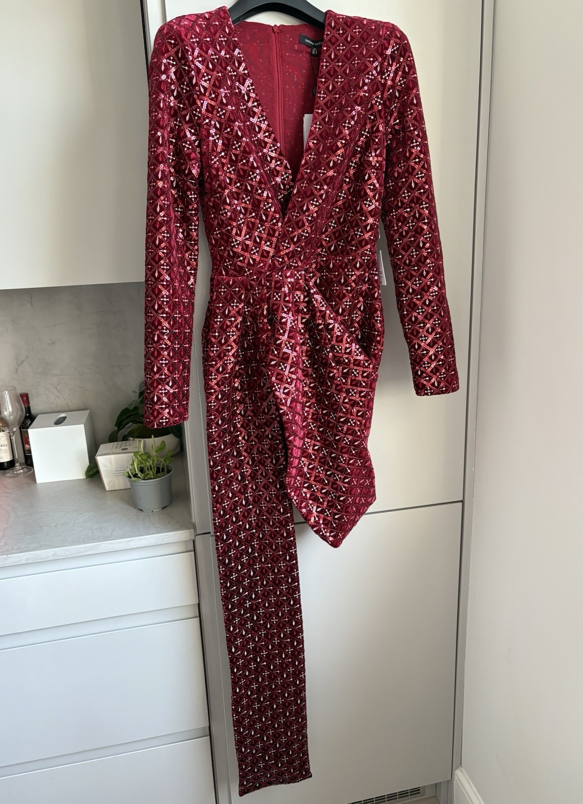 nadine merabi red sequin dress Rent Nadine Merabi Red Dress UK 12