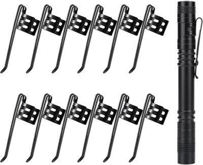 20 Pieces Replacement Flashlight Clip for Removable Accessories, Black Pocket C