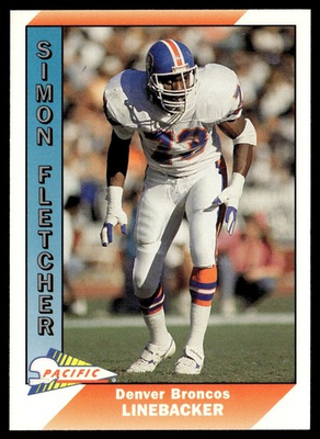 #ad 1991 Pacific Simon Fletcher Denver Broncos #116 $2.25