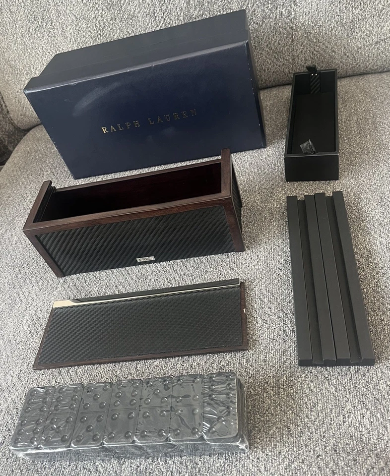 Super Rare Ralph Lauren Bond Domino Set Black Carbon Fiber New Game - Image 2 of 4