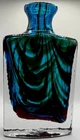 New ListingScarce Blenko handmade glass 7525 vase in turquoise & tangerine; Don Shepherd