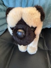 Juguete de peluche Douglas de peluche negro bronceado realista para perro Bardo Pug 8" RARO