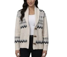 Frye Oatmeal Heather Combo Knit Women  s Shawl Collar Cardigan Size Large NWT