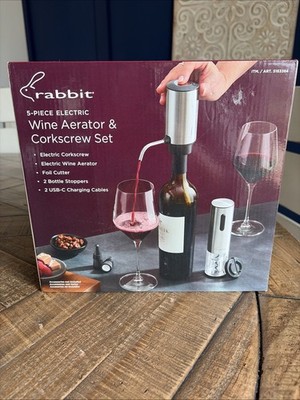 Rabbit Electric Wine Tool Set - 5-Piece Wine Accessory Collection - Aerator O