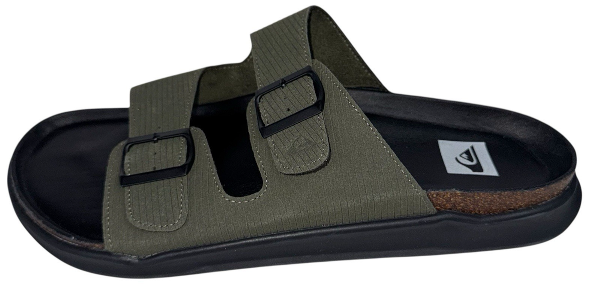 Quiksilver Mens Size 13 Deck Slides Sandals Double Band  display picture 2