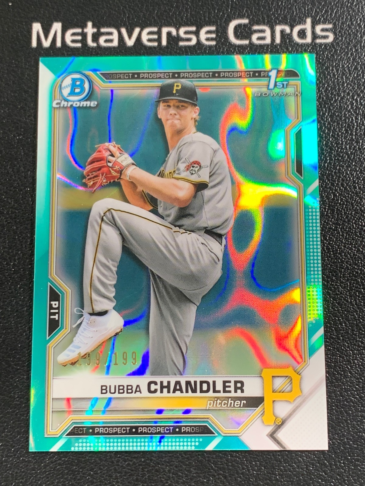 2021 Bowman Draft 1st Chrome Aqua Lava #BDC-41 Bubba Chandler 199/199 Pirates