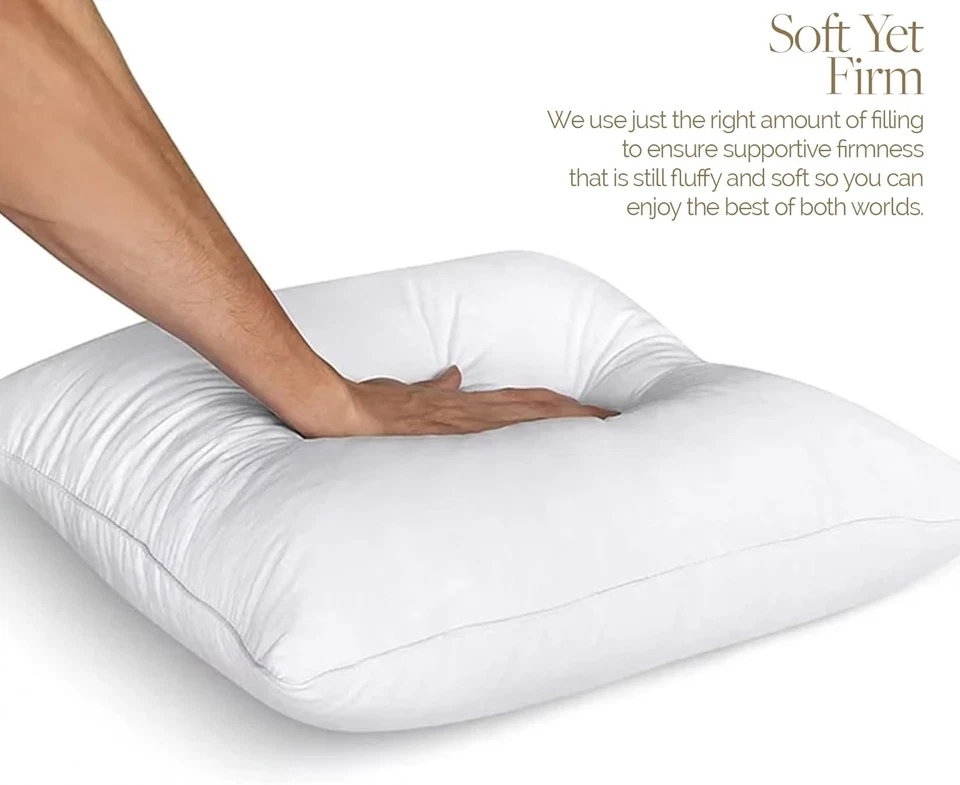 Firm King Size Pillows Set of 2 20 X 36 Pillows Made in USA Only 20X36 Inch Slee - Image 4 of 4