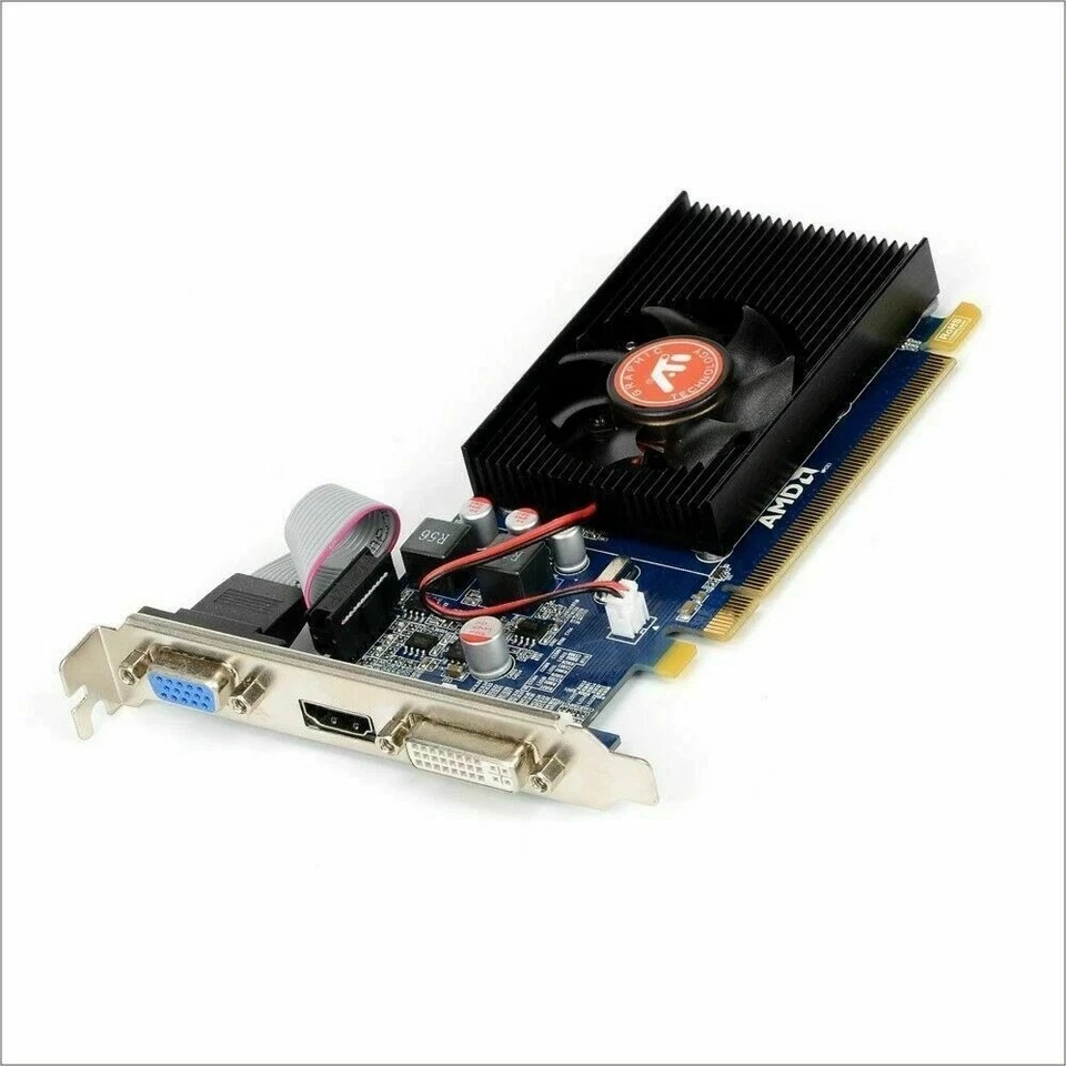 HD7450 AMD ATI Radeon HD 7450 2GB VGA DVI HDMI PCI-E Low Profile Video Card - Image 2 of 4