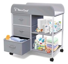 Baby Changing Table, Portable Diaper Changing Station with Wheels, Nursery Or...