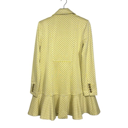 CAbi Small NWT 6249 Hobnob Yellow Topper Coat Jacket Double Breasted Flounce Hem - Picture 3 of 14