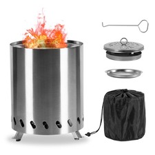 Rauchfreie feuerschale Tischfeuer Stove Ø15x19.5cm Feuerstelle Feuerkorb Silber