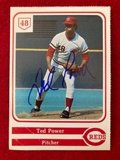 Ted Power 1985 Cincinnati Reds Yearbook Card #48 (Not Topps) SIGNED Autographed