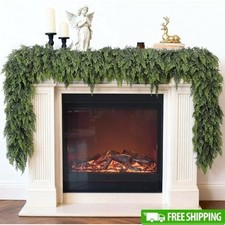 Lush Cedar Christmas Garland Realistic Decoration Fireplace Reusable Greenery US